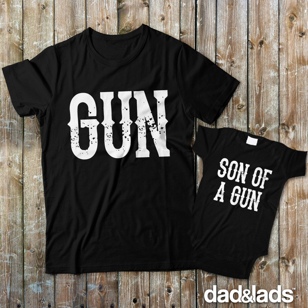 Gun and Son of A Gun Shirts Matching Father Son Shirts from Dad & Lads Small/3T Toddler T-Shirt