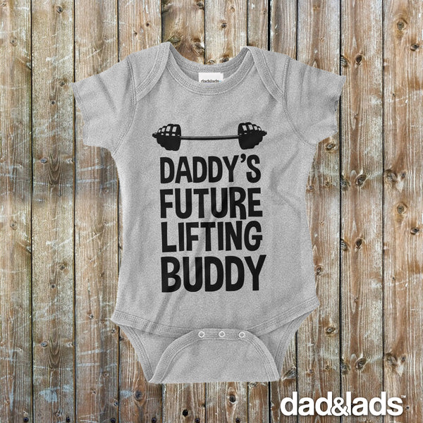 Daddy's Future Lifting Buddy Baby Onesie - Dad and Lads