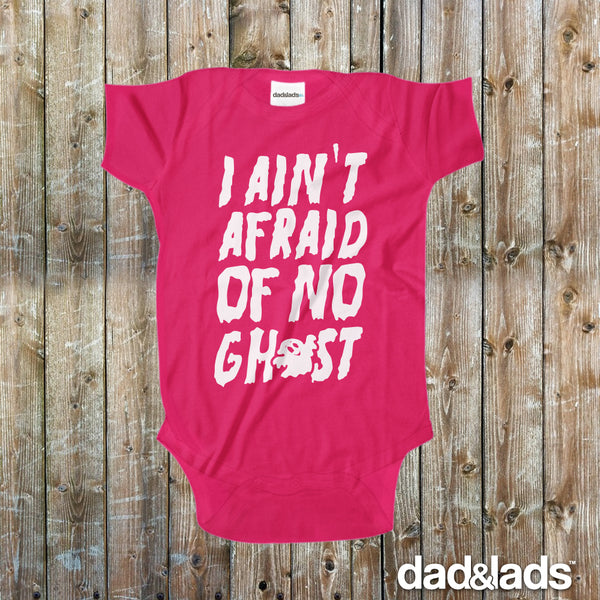 I Ain't Afraid Of No Ghost Ghostbusters Halloween Baby Onesie - Dad and Lads