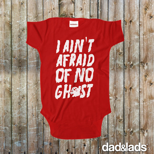 I Ain't Afraid Of No Ghost Ghostbusters Halloween Baby Onesie - Dad and Lads
