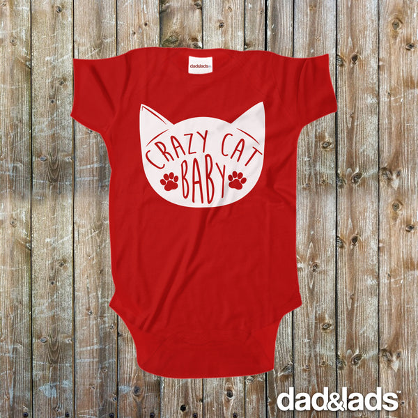 Crazy Cat Baby Baby Onesie - Dad and Lads