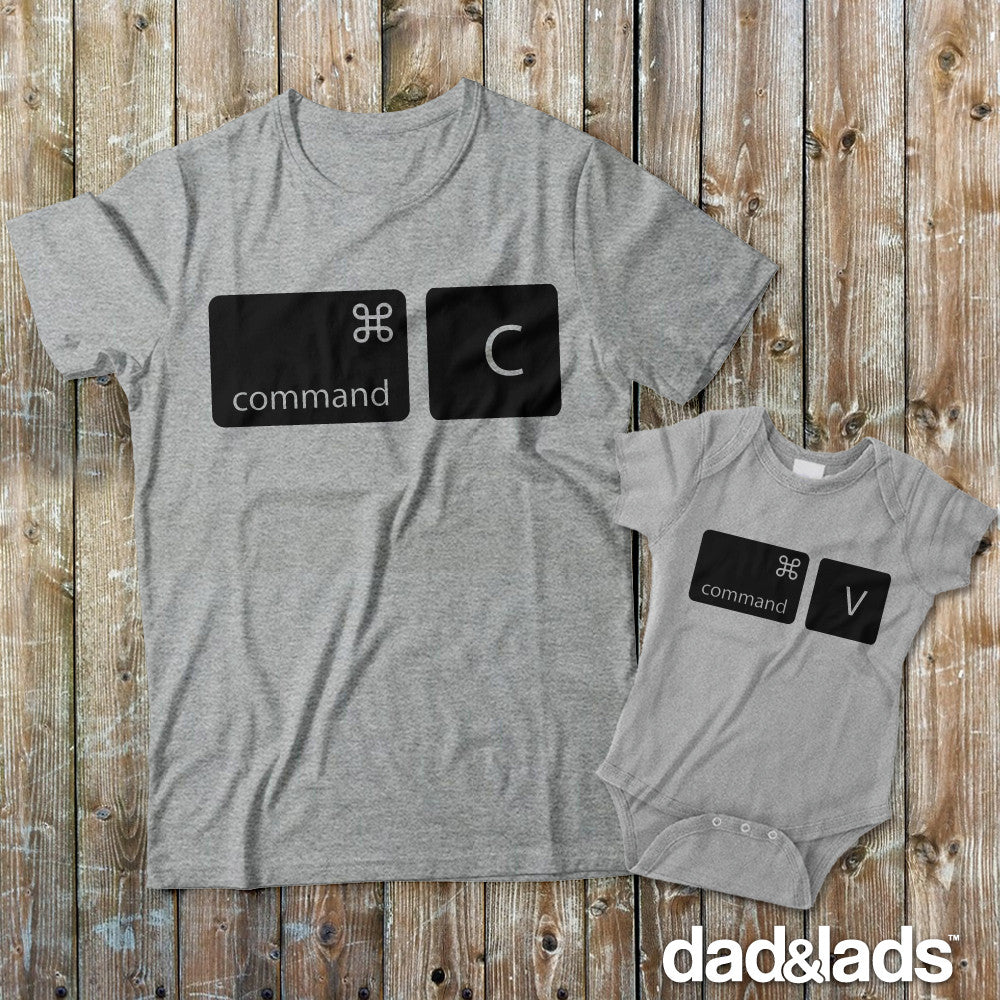 Command Copy Command Paste Matching Father Son Shirts - Dad and Lads