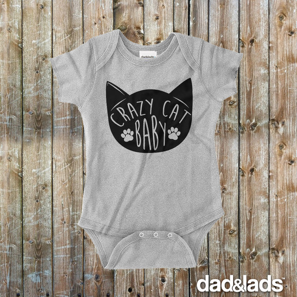 Crazy Cat Baby Baby Onesie - Dad and Lads