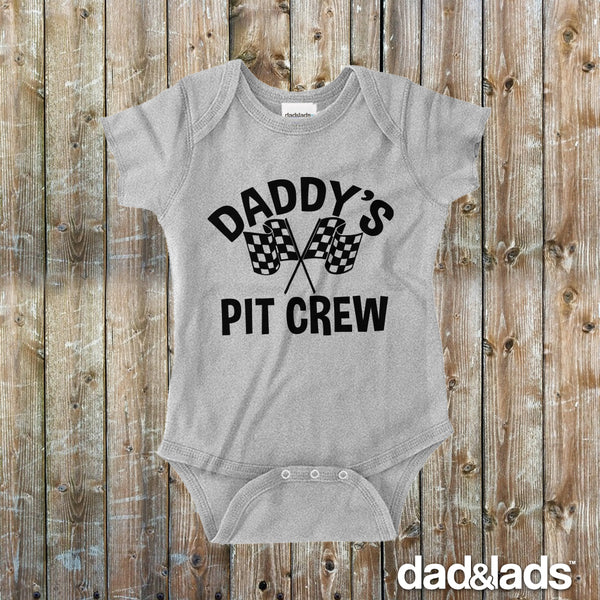 Daddy's Pit Crew Baby Onesie - Dad and Lads