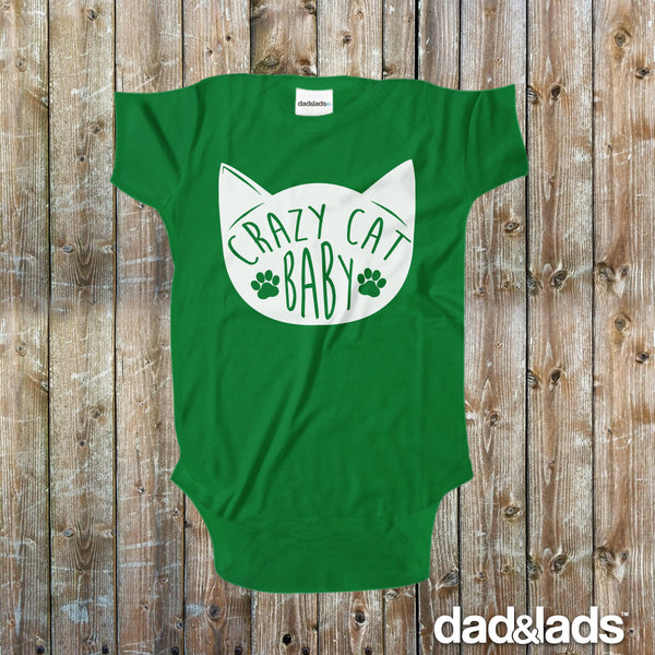 Crazy Cat Baby Baby Onesie - Dad and Lads