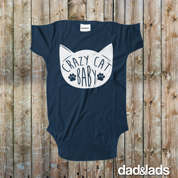 Crazy Cat Baby Baby Onesie - Dad and Lads