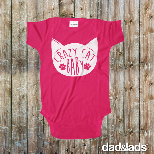 Crazy Cat Baby Baby Onesie - Dad and Lads