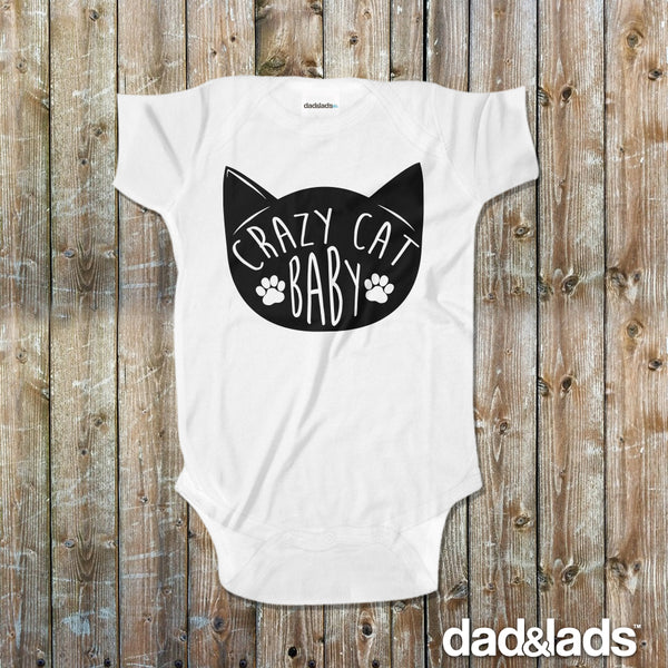 Crazy Cat Baby Baby Onesie - Dad and Lads